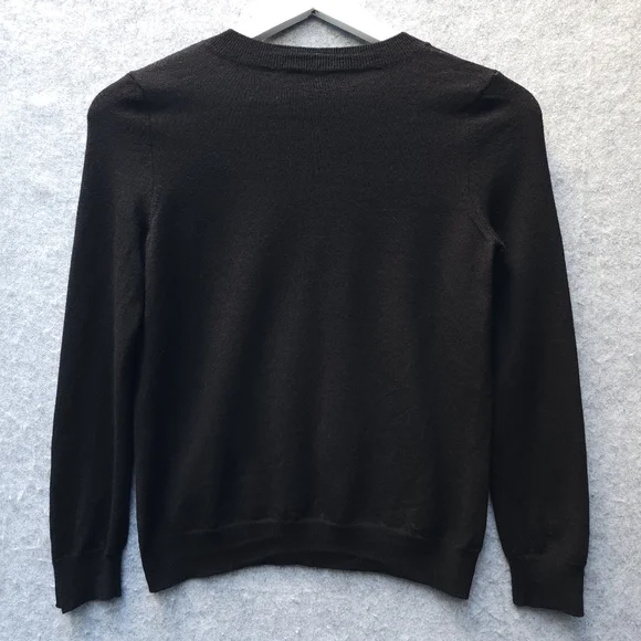 Sézane Paulo Jumper Pullover Sweater Merino Wool in Black SHRUNKEN - Picture 4 of 8